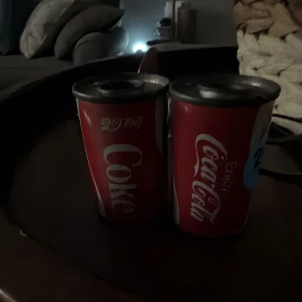 Coca-Cola Can Shaped Metal Candle Holders Set Red Advertising Collectibles